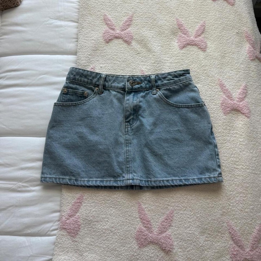 Edikted blue denim mini skirt #edikted #denim